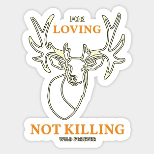 Vintage Deer for Loving not Killing Sticker